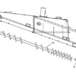 Technical diagram of an auger conveyor system with labeled parts, including a helical screw, housing, motor, and various connecting components. The parts are numbered for reference.